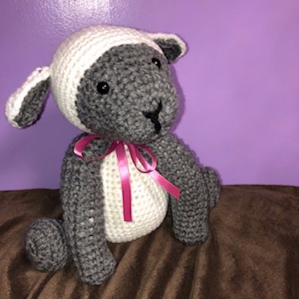 New Crocheted Amigurumi Plush Lamb 10.5 inches